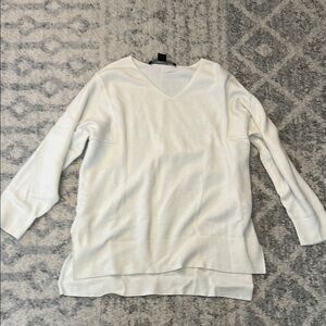 White V-Neck Sweater